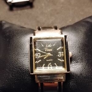 Women's Black  Onyx Inlay and Gold Quartz Watch